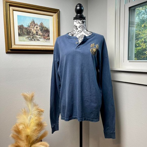 Harley Davidson Other - Harley Davidson Chattahoochee Navy Henley